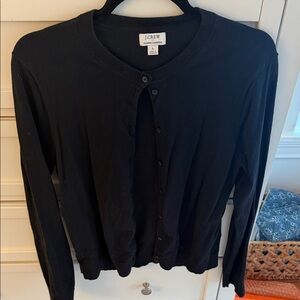 J. Crew Classic Black Button-Up Cardigan